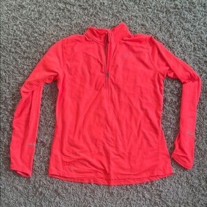 Nike Pink Fitted Long Sleeve Polo Tee
